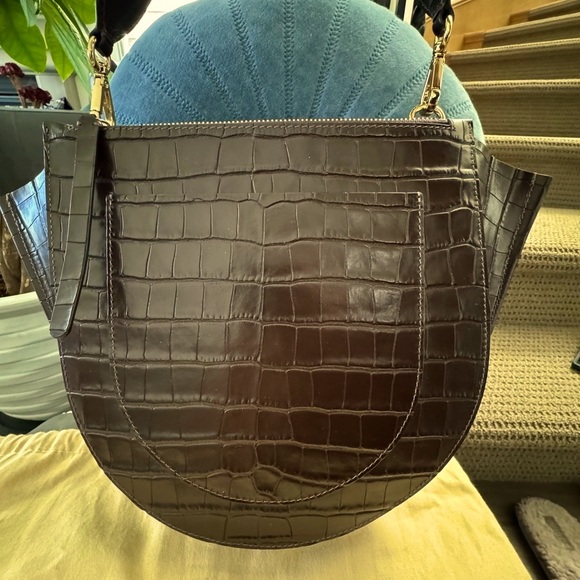 Wandler Hortensia Top Handle Bag Croc-embossed Brown Calfskin leather - Picture 3 of 11